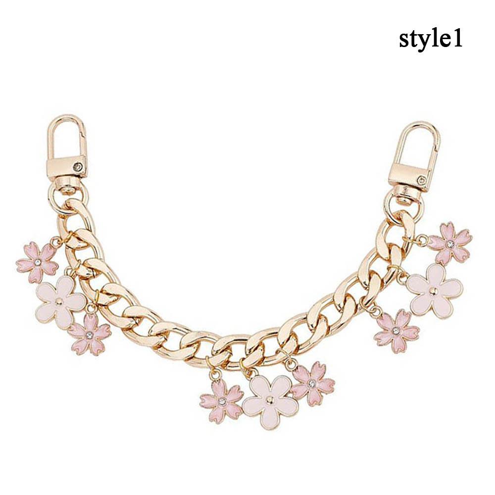 HOT Cherry Blossom Bag Pendant Chain Bow Heart Enamel Phone Charm Bag Chain Bag Extension Strap Crossbody Bag Accessories