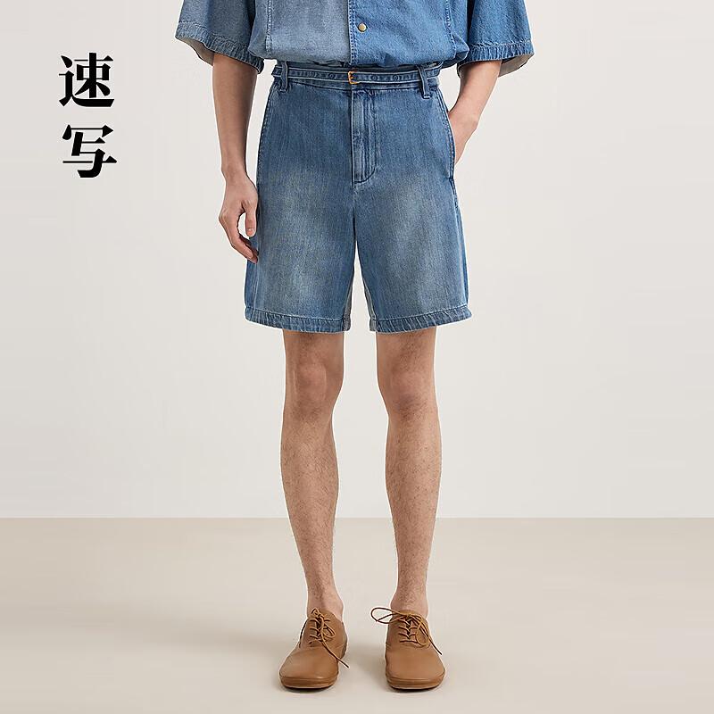 CROQUIS Men s 2025 Summer Loose Straight Denim Shorts L