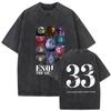 Esquie Clair Obscur Expedition 33 Vintage Washed Graphic T Shirts Men Gothic Classic Punk Short Sleeve Tshirt Unisex Streetwear