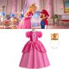 Cosplay Blue Princess Dress For Girls Lace Patchwork And Puffy Long Skirt