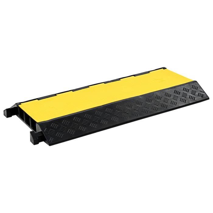 VidaXL Rampe de protection de câble 3 canaux caoutchouc 93 cm