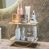 Bathroom Storage Rack Toilet Countertop Double Layer Iron Cosmetics Storage Holders Skincare Lipstick Organizer Display Stand