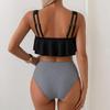 Women Two Piece Swimsuit Tankini Top High Waist Bikini Set with Floral Print and Scoop Neck Design for Swimming Pool Beachwear