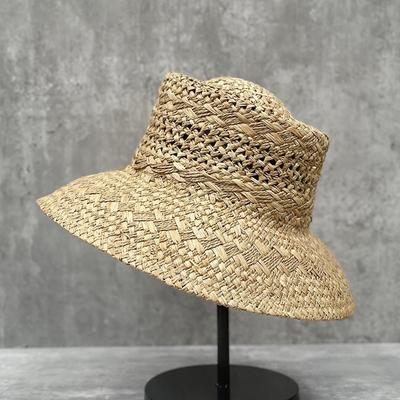 French Hollow Eaves Lafite Straw Hat Women'S Inner Buckle Type Summer Vacation Show Face Small Sun Hat Versatile