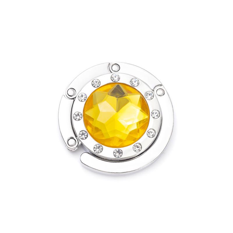 Round 12-Side Diamond Handbag Hook - Multi-Color Metal Hanger