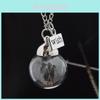 Elegant Crystal Glass Dome Handmade Diy Dandelion Necklace For Unique Gift Giving