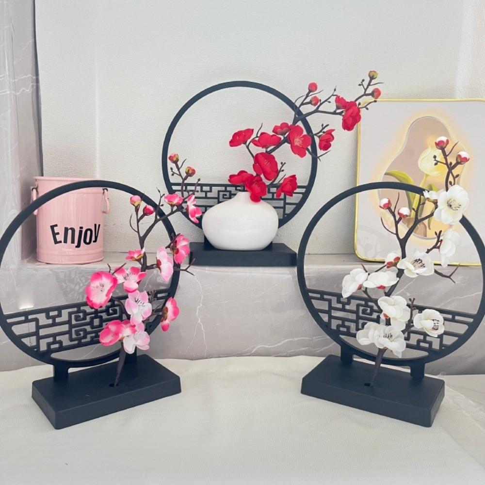 Multi-Bloom Artificial Plum Blossom Bonsai Chinese-Inspired Plastic Fake Flower  Home Decor