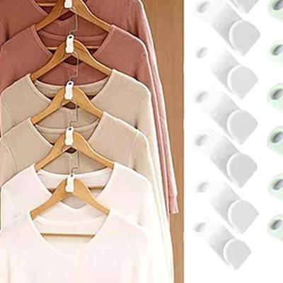 50Pcs Mini Clothes Hanger For Wardrobe Connector Hook Plastic Wardrobe Coat Extender Clips Holder Space Saving