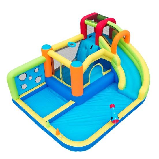 Outdoor Water Park Children Bouncy Castle Multifunctional with Inflatable Blower Double Slide Bouncing Castle