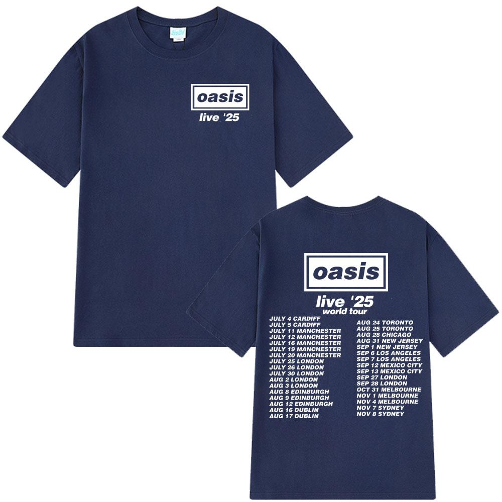 British Rock Band O-Oasis Live 25 Tour T Shirt Men Women Gothic Vintage Oversized T-shirt Men Women Cotton Short Sleeve T-shirts