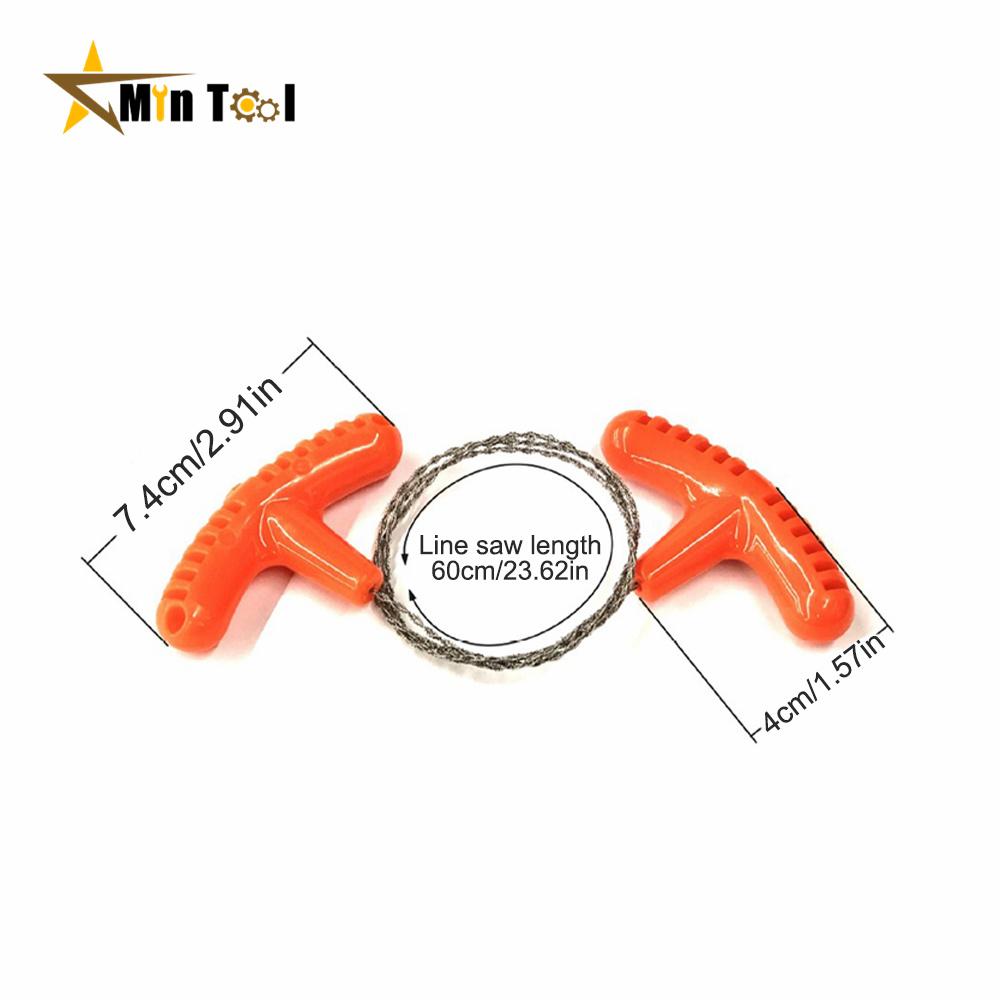 Outdoor Manual Hand Steel Wire Saw Survival Tools Hand Chain Saw Cutter Camping Emergency Gear Steel Wire Kits Hand Tool Orange