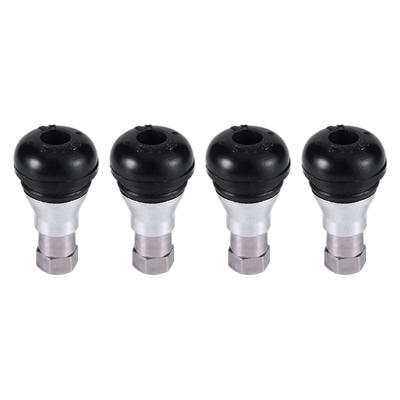 4PCS Black Car Motorcycle Chrome Alloy Tubeless Rubber Wheel Tire Valve Stems Complete TR412ac Chrome Caps