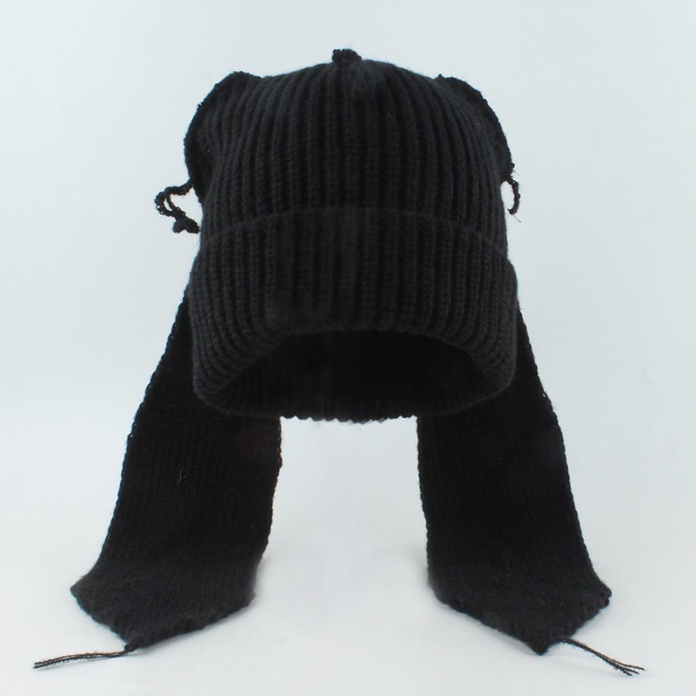 Thick Knitted Long Ear Beanie Handmade Style Rabbit Knit Hat Gift Style Winter Warm Hat For Women