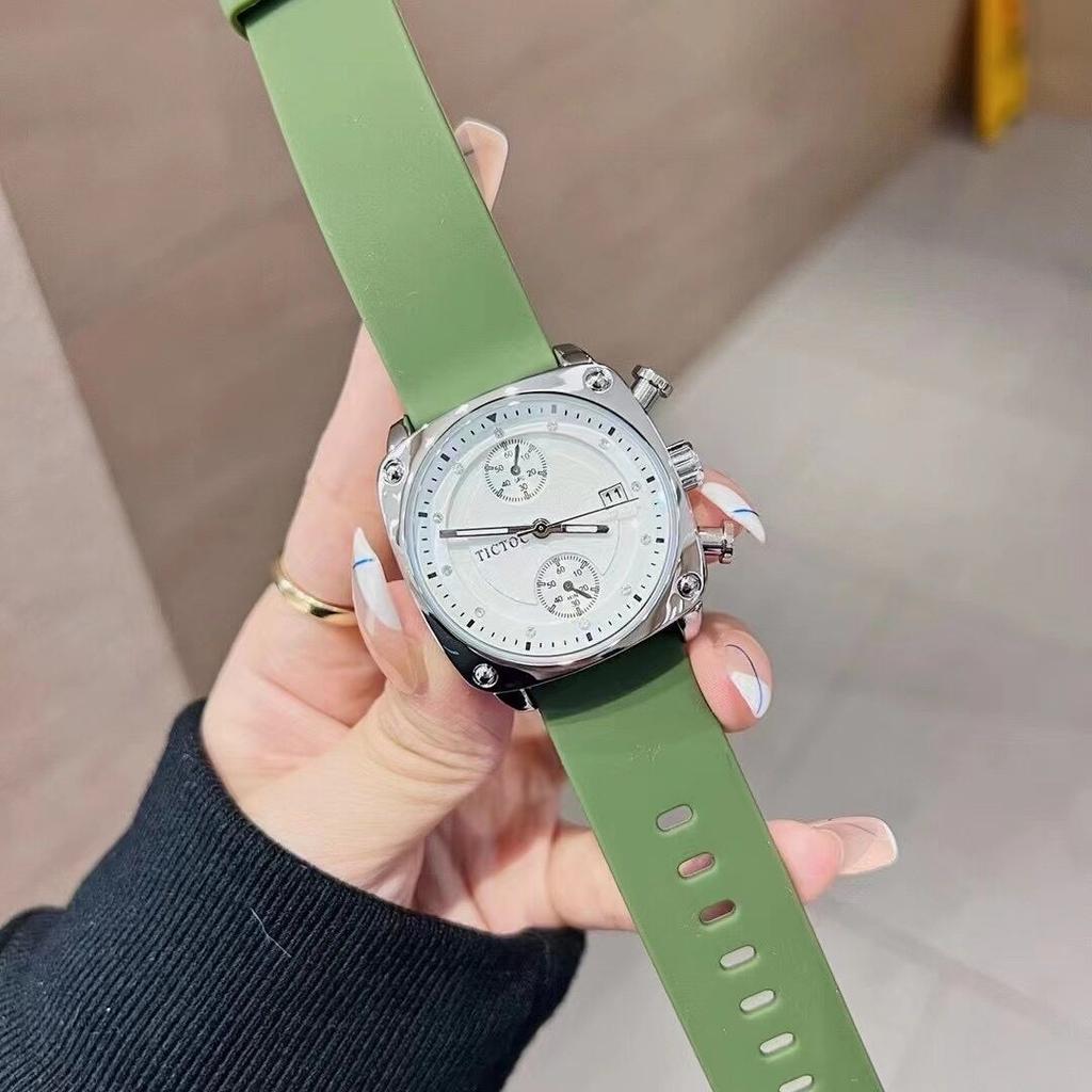 Fashion Watch Ladies Large Dial Silicone Strap Calendar Watch Ladies Fashion Trend Personalized Neutral Women'S Watch