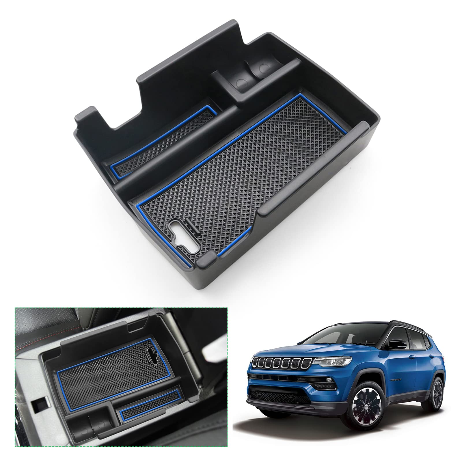 

[GAFAT] Jeep Compass MP Тип 2021+ 2021+ Эксклюзивный автомобильный ящик для хранения, Детали интерьера, Центр синий