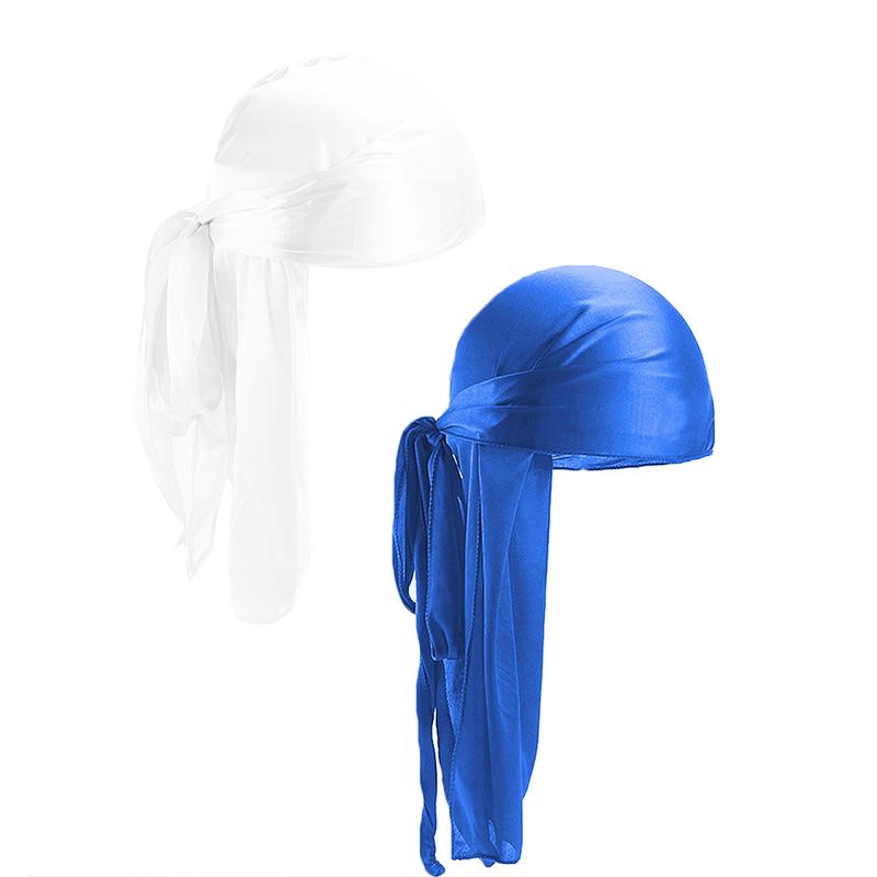 2 pcs Silky Satin Durags for Men Designer Long Tail Beanies Doo Rags Caps Du-rags for Women Silk Satin Tie Do Rags Cap for Waves