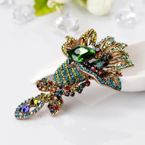 Fashion Multicolor Rhinestone Flower Brooch Pin Lady Dress Scarf Bag Accessory