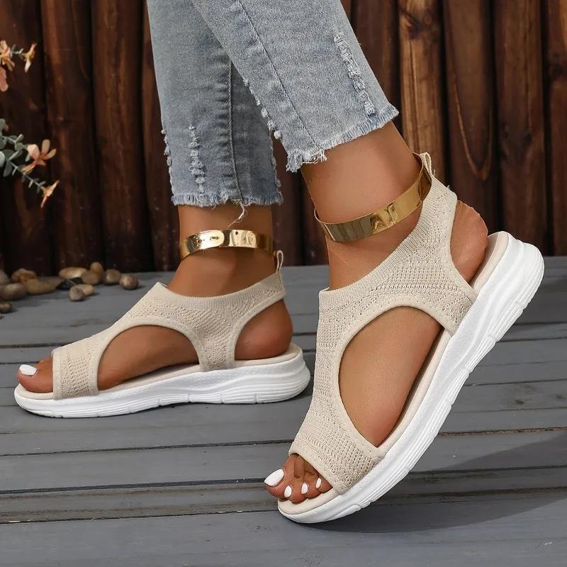 Fashion 2024 New Summer Hollow Sandals Women's Wedge Fashion Hollow Light Sandals Women's Casual Beach Breathable Sandals Zapatos