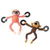 Interactive Dog Toy Squeaky Plush Animal Dog Chew Toy with Rubber Ring Stuffed Sloth Monkey Tug-of-War Toy for Puppy Teething