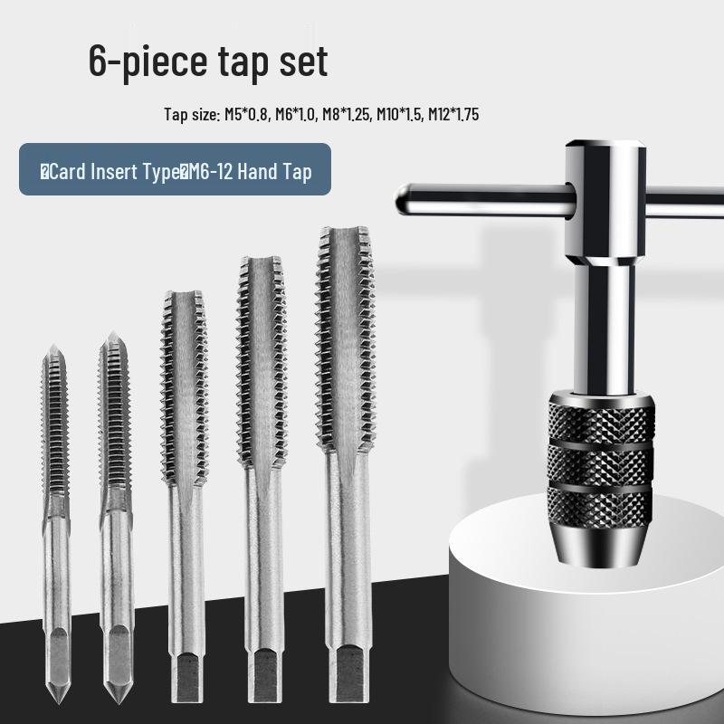Manual Tap and Die Set: Tapping Drill Bits & Wrench Kit M3-M30