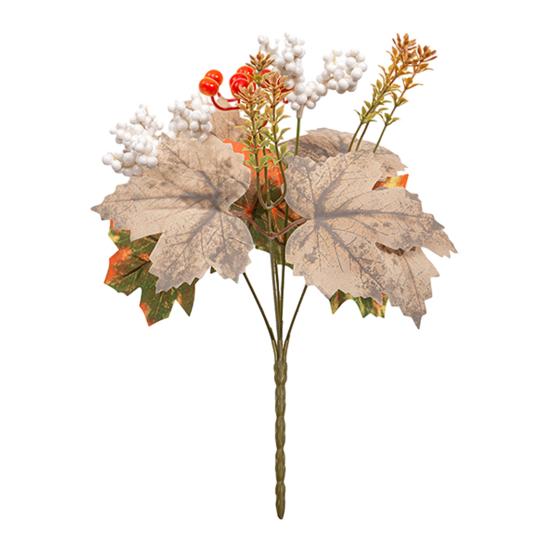 Fake Flowers for Wedding Background Artificial Sunflower Maple Leaf Bouquet, Fall Flowers,Realistic Silk Faux Decorative Fireplace Flower Thanksgiving
