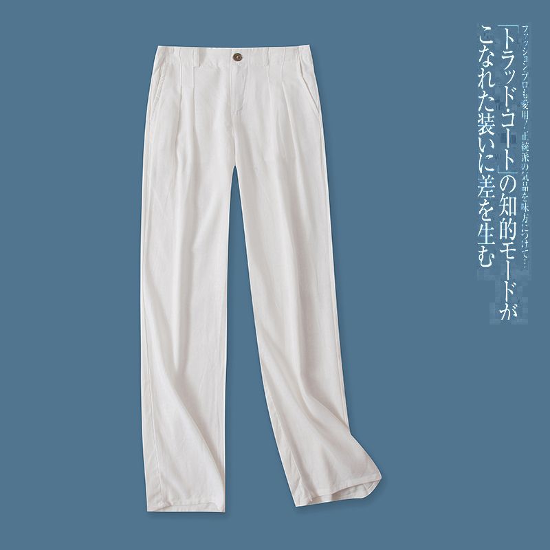 Foreign Trade Women's Clothing Half Elastic High Waist Zipper Button Linen