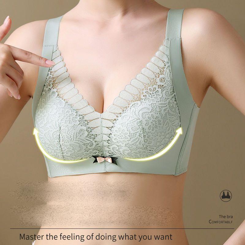 Bezszwowa bielizna, mały biust, specjalny, średniej grubości, marszczona, aby unieść piersi i zapobiec ich zwisaniu. Biustonosz damski bez ramiączek.