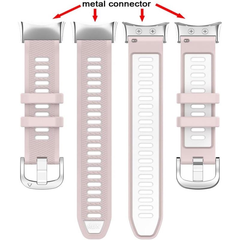 Silicone Strap for Garmin Swim 2 Watch Band for Garmin Forerunner 45 45s Replace Band Bracelet Two Tone Belt, Metal Connectors