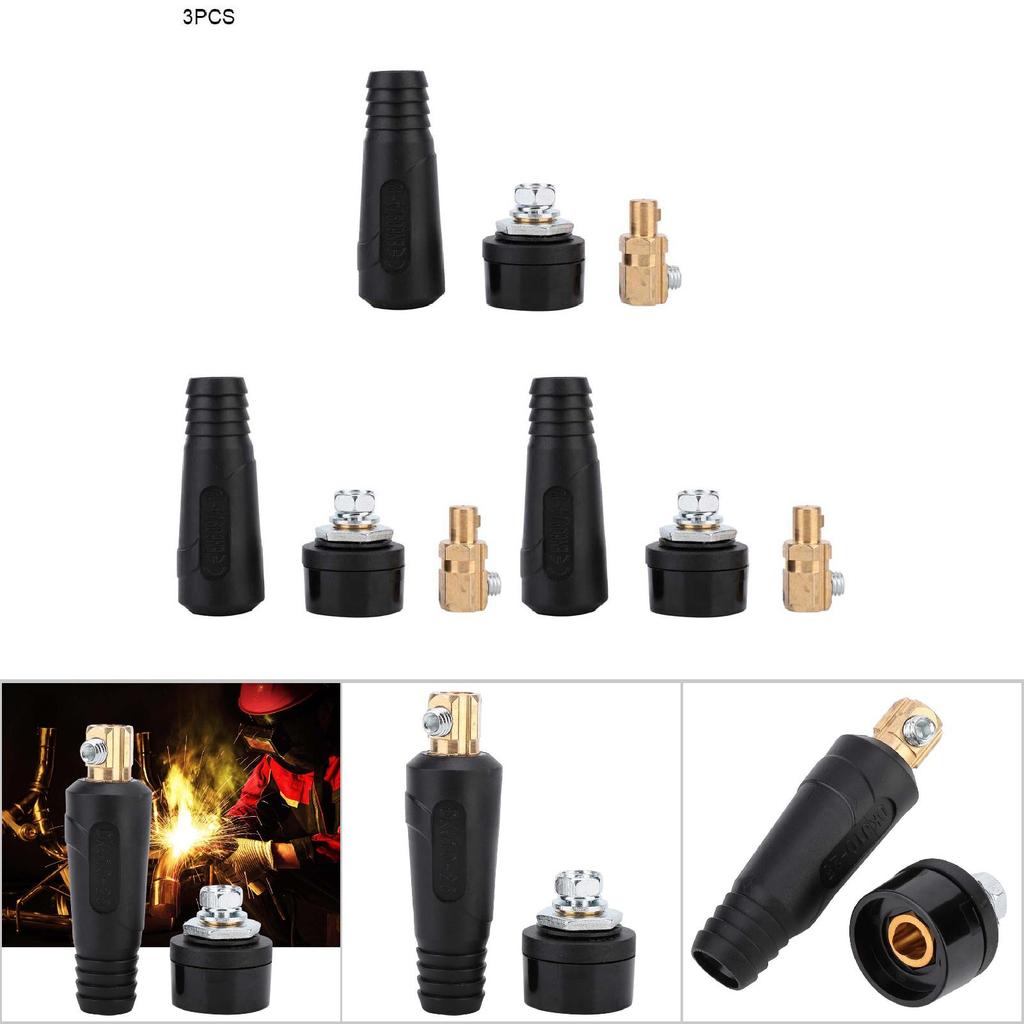 3Set Copper Euro Style Welding Cable Quick Connector 200400A Welding Wire Connector(1025)