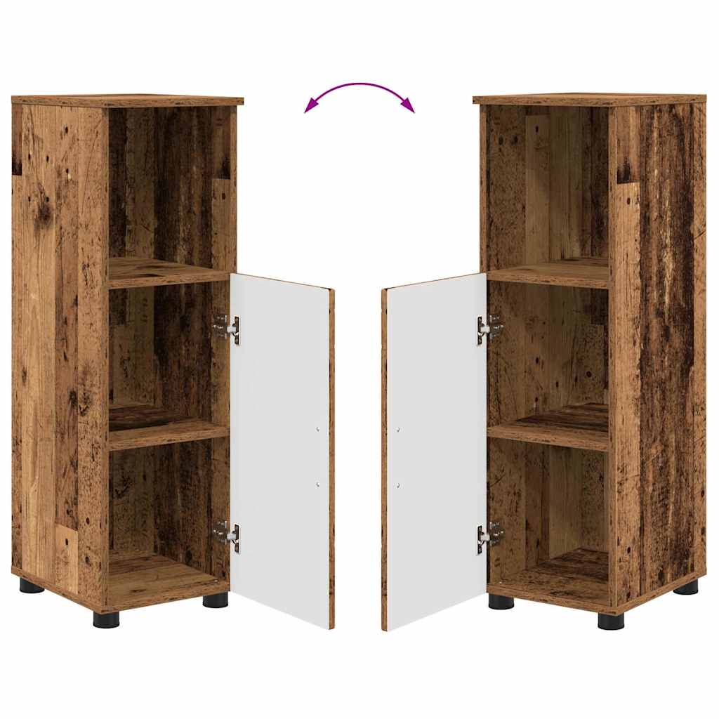 Bathroom Furniture Set 3 pcs Reclaimed Wood Effect Particleboard & Metal