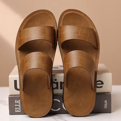Modische stilvolle Sommer-Strand-Slipper Herren Doppelschnalle Slip-On Sandalen Rutschfest Herren Halbschuhe Freizeitspaziergang Pantoletten Herren Wading Aqua Schuhe