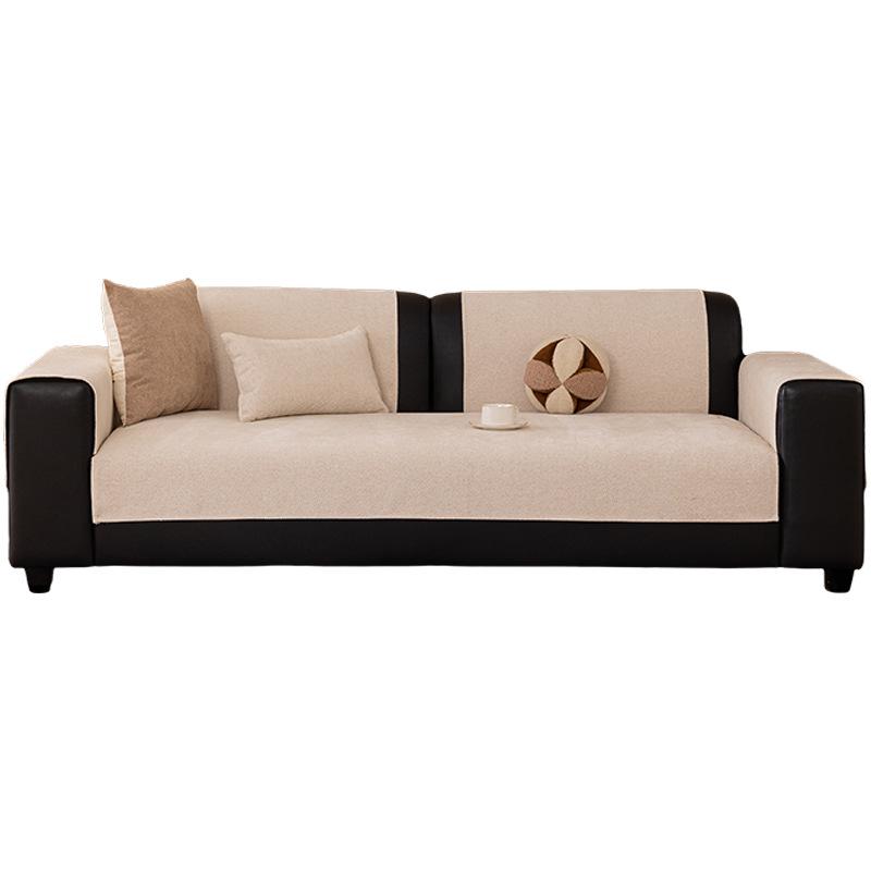 New Sofa Cover Advanced Sense Simple Modern Straight Row Leather Seat Cushion Universal Non-Slip Sofa Cushion In All Seasons