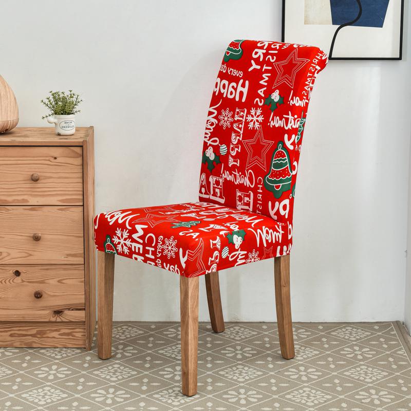 Christmas Decoration Stretch Covers Chair Cover For Dining Room Office Banquet Chair Protector Elastic Material Armchair Cover