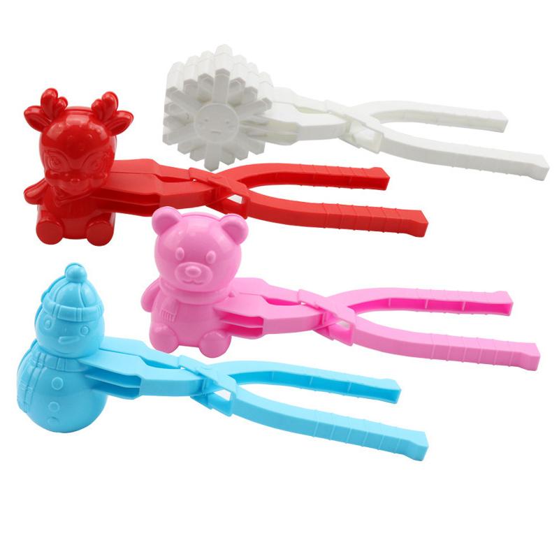 Children Snow Ball Clip 4Pcs Snowball Maker Clips Snow Toys Snow Ball Shapes Maker For Kids Winter Outdoor Snowball Fight Games