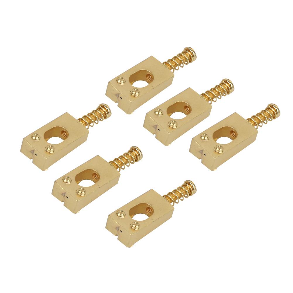 6Pcs Guitar Bridge Saddle Brass String Saddles Replacement Electric Guitar AccessoriesGold