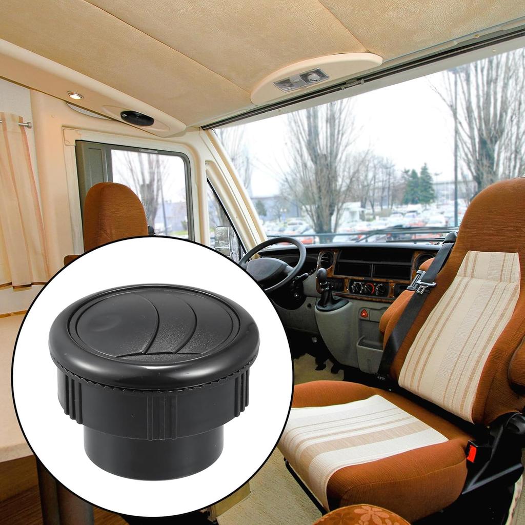 ACROPIX 87mm 75mm Redondo Preto Saída de Ventilação AC Universal para RV Ônibus Barco Iate Caravana com Tubo de Conexão - Pacote com 1