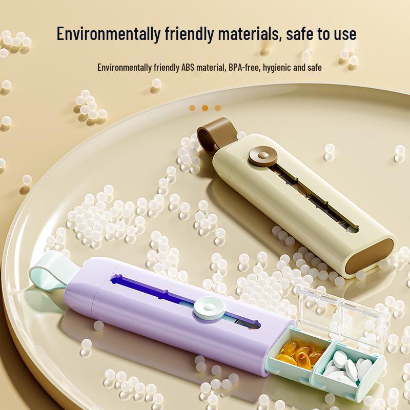 Portable Three-Compartment Sliding Medicine Box with Lid - Moisture-Proof and Sealed for Medication Storage