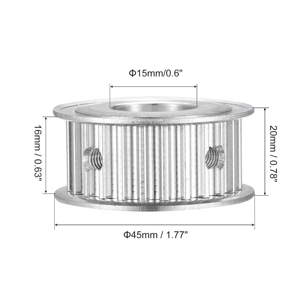 

Синхронное колесо серебристого тона с шагом 5 мм, ременной привод без ступенчатого ремня, 3D-принтер, ЧПУ 15mm