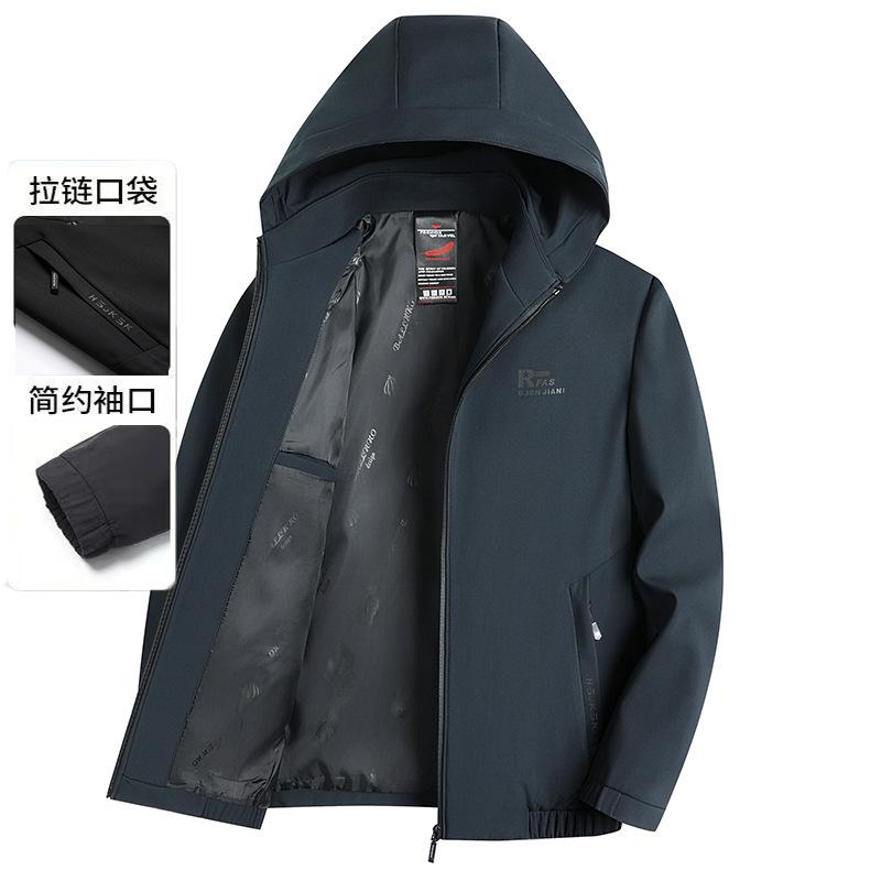 New Spring and Autumn Dad Coat Men's Loose Jacket Medium and Old Men's Casual Hooded Clothes