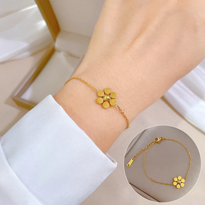 Furnace Real Gold Zircon Hip-Hop Bracelet Gold Fashion Temperament Korean Version Simple Luxury Niche