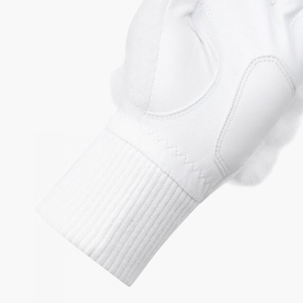 Munsingwear Women Knit Fur Gloves White Mp422lglo2
