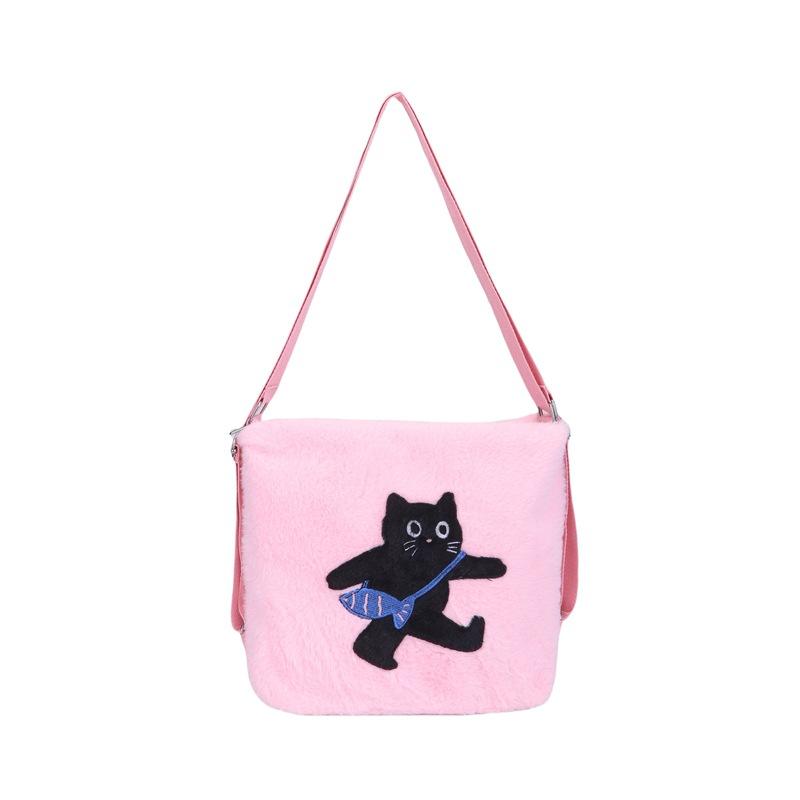 Autumn and winter plush messenger bag women's new fashion cartoon shoulder bag cute niche student backpack