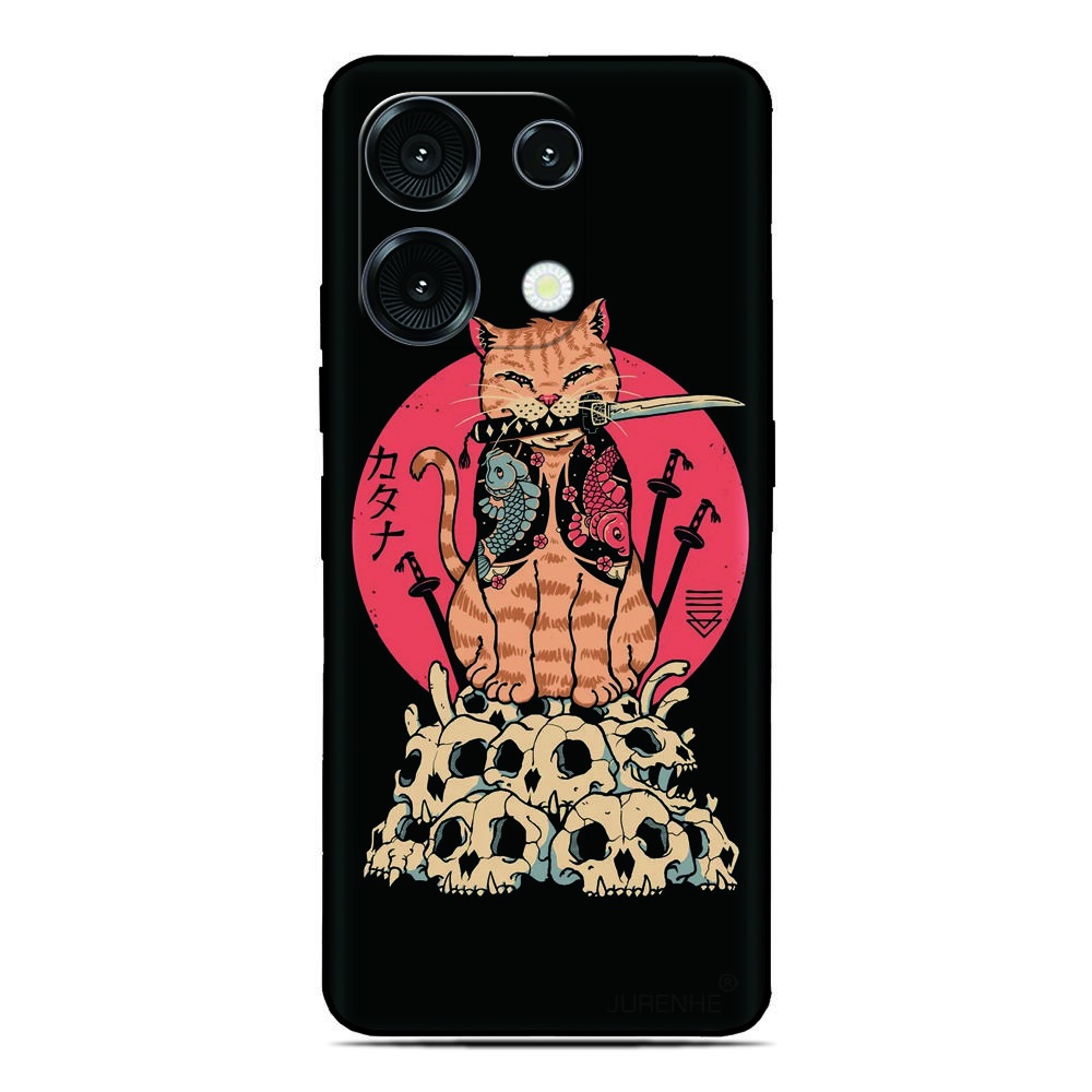 Samurai Cat Phone Case For Ulefone Note 20 19 18 Ultra 10 12 13 14 15 16 17 Pro 13P 12P 11P 10P Silicone Soft Back Cover