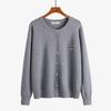 Plus Size Women's 2025 Autumn/Winter Bear Embroidered Knit Cardigan Sweater - Round Neck, Thickened, Fits Up to 220 Jin