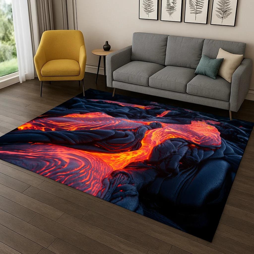 Volcano Magma Rock Carpet Rug for Bedroom Living Room Sofa Doormat Kitchen Home Decor Rugs for Bedroom Carpets for Living Room