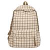 Small Fresh Girl Ins Wind Korean Junior High School Students Large Capacity Backpack Simple Middle School Students Plaid Backpack.
