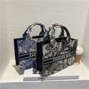 Damenhandtasche und Rucksack, modische Damen-Leinwanddruck-Einkaufstasche mit oberem Griff, weiblich, lässiger Druck, kreatives Design, Handtaschen mit großer Kapazität