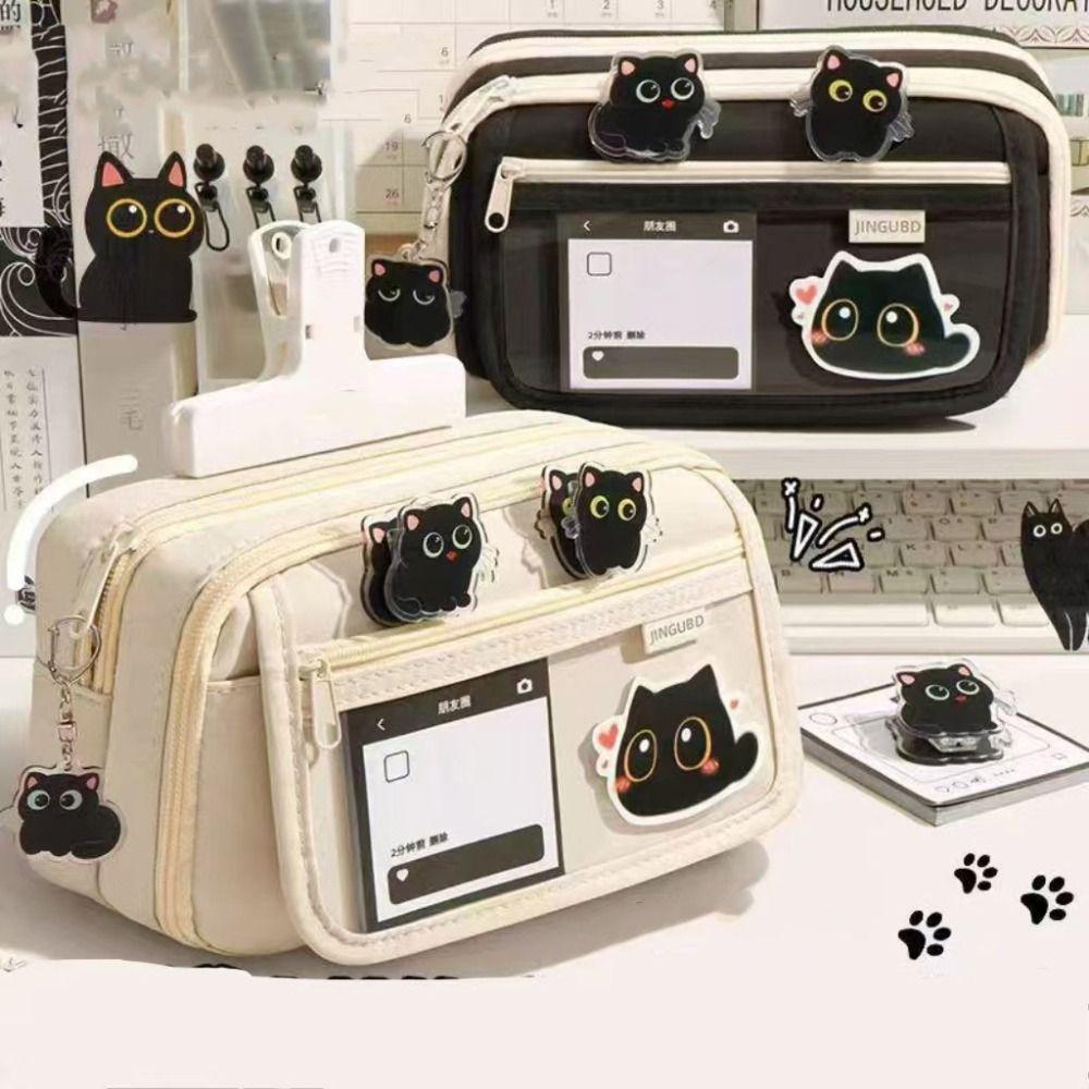 Six-Layer Pen Bag Transparent Pencil Box High Quality Pencil Case Student Gift