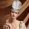 Rhinestones Embellished Headpiece User Friendly Feather Headdress 1920s Hair Band For Themed Parties Everyday