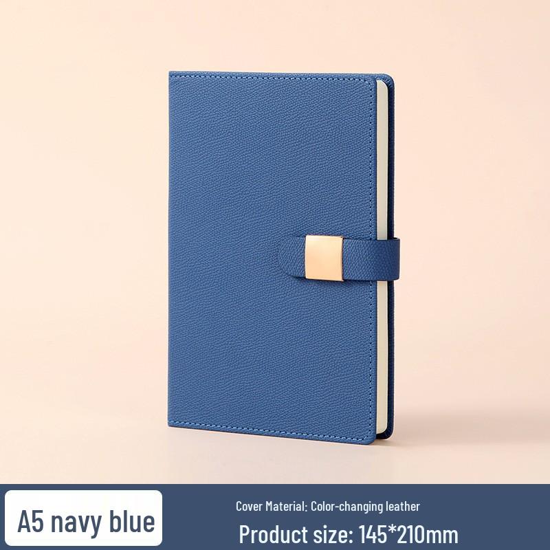 PU Leather Belt Buckle Office Gift Set: A5 Hardcover Simple Notebook and Meeting Minutes Book.